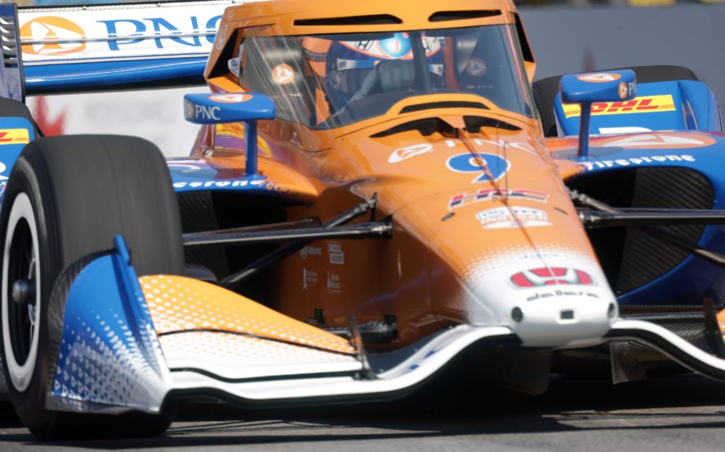during practice at the NTT Indycar Series event Ontario Honda Dealers Indy Toronto also dubbed Streets of Toronto
