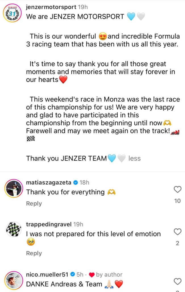 Matias Zagazeta and Nico Muller react to Jenzer Motorsport quitting Formula 3.